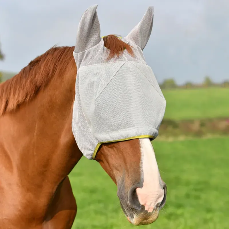 Equilibrium Field Relief Midi Fly Mask With Ears - Grey/Yellow